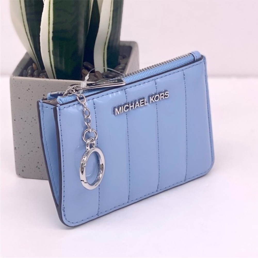 Michael Kors Sky Blue Card Holder with Keychain